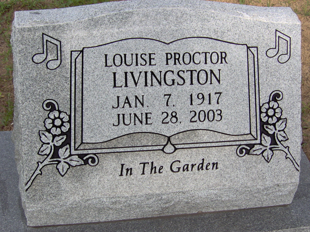 Headstone for Livingston, Louise Proctor